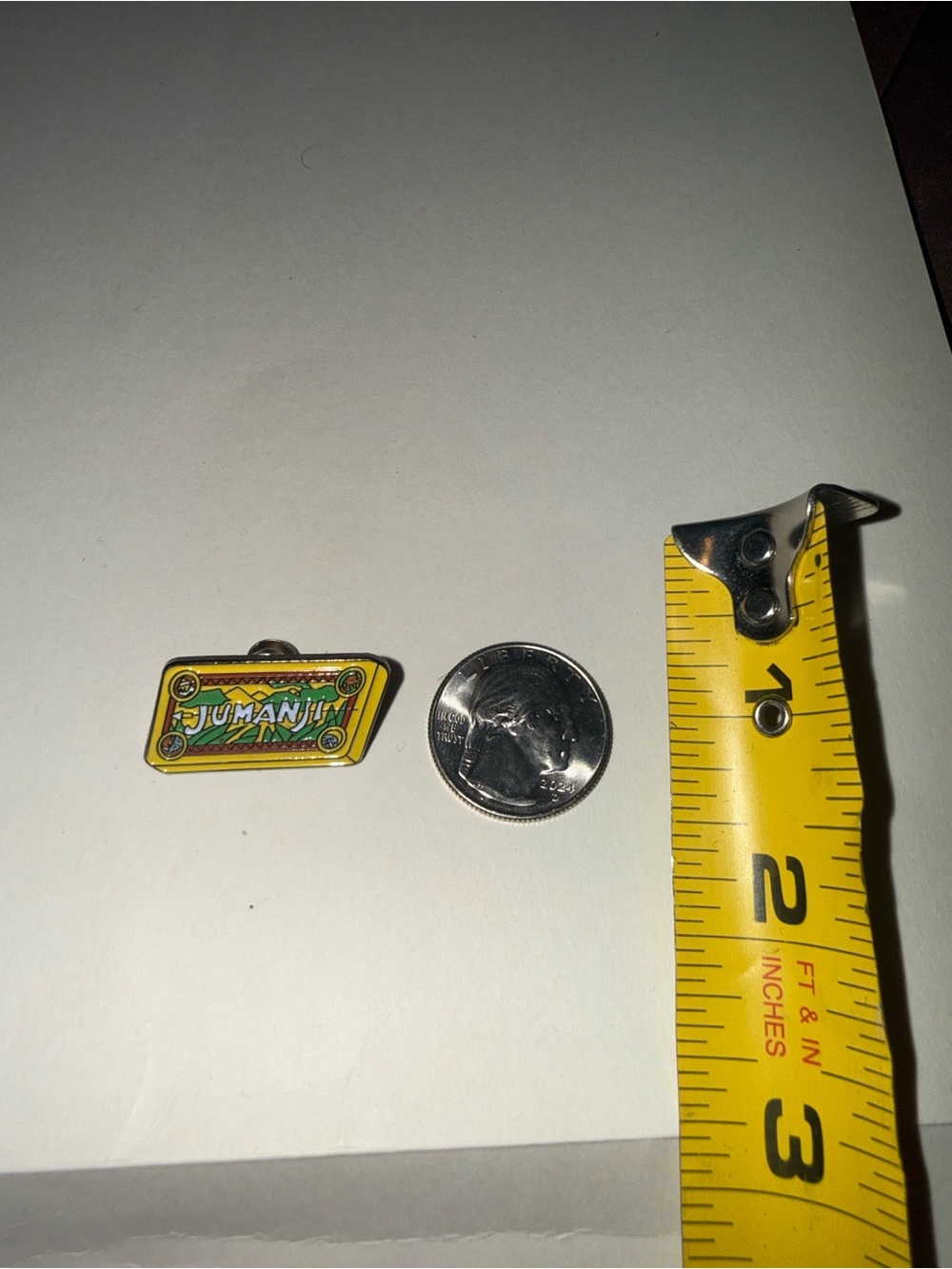 Jumanji Yellow Enamel Lapel Pin - Collectible Movie Badge